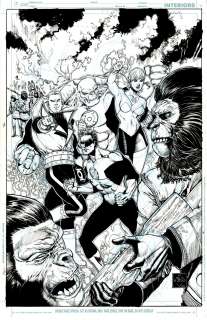 Ethan Van Sciver - Planet of the Apes: Green Lantern #2 Cover (Green Lanterns: Hal Jordan, Guy Gardner, Kilawog And Arisa) 2017