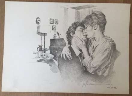 GonzÃ¡lez, José - Original drawing - Pareja salÃ³n - (1983) | Catawiki