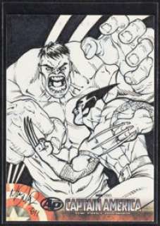 2011 Upper Deck Captain America: The First Avenger - The Hulk vs Wolverine by Mike Miller - Sketch Card | Heritage