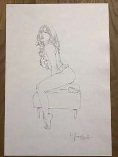 Giovanna Casotto - Disegno originale su retro stampa Marilyn - Loose page | Catawiki
