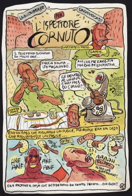 Gipi | L’Ispettore cornuto (pubblicata su Cuore) | Tavole Originali