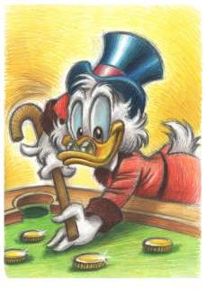 Uncle $crooge Playing Billiards - Giclée on Canvas - Signed By Joan Vizcarra - First edition | Catawiki