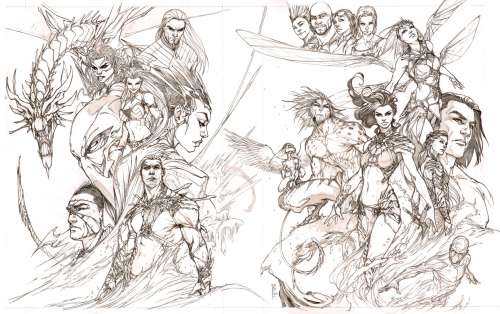 Alex Konat - michael turner creations kickstarter dust jacket wrap around cover art aspen comics