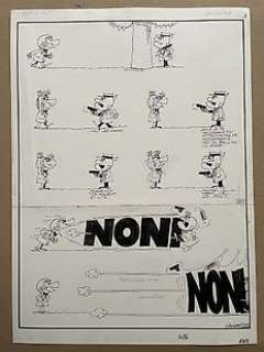 Gennaux, Serge - Planche originale - Homme aux phylactères - Non violent - (1979)