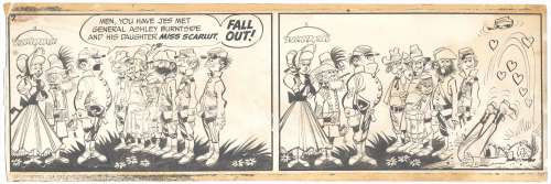Beauregard! Is a Comic Strip Jack Davis Created in 1961. the Setting Was the Civil War, a Favorite Subject of Southerner Davis.  Never Syndicated, It Was Handled Briefly For Four Months By the McClure Syndicate, Which Dropped It After Discovering That Northern Newspapers Did Not Consider the Civil War To Be a Joking Matter. Davis Later Ran the Strips As a Feature In Help! And Sick, Where It Was Call Bo Rearguard. the Name “Beauregard” Is From Jack’S Favorite Confederate General During the Civil War. Above the Inside Door To Jack’S Studio in Hartsdale, Ny, Hung an Old Engraved Image of His General.   It Was the Northern Papers That Didn’T Like the Subject Matter. in 1963, Jack Redrew the Strip To Look More Friendly And All the Art Was Rendered in Brush Only. the Art I’M Putting in Auction Is One of the Redrawn Pieces of Art.  | Davis - Beauregard | Russ Cochran