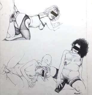 Riccardo Mannelli | Riccardo Mannelli - Original Illustration - ’Anonymous Sex’ - Size: 37 x 29 cm. | Catawiki