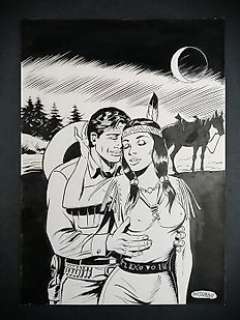 Francesco Gamba | Tex - Francesco Gamba - Illustr. Origin. "Tex e Lilith: Amore Per Sempre" - Page volante - Exemplaire unique | Catawiki