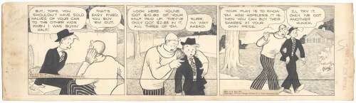 Frank King | King - Gasoline Alley Original Daily Strip Art 4/26/1937 NO RESERVE! | Russ Cochran