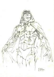 TOM FLEMING ORIGINAL HOURMAN ART Preliminary Sketch | ComicConnect