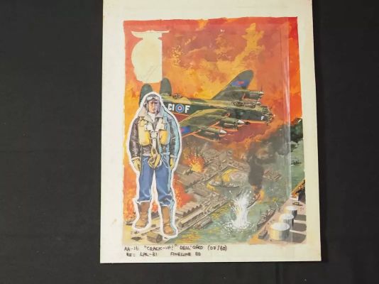 Lot 369 - AIR ACE PICTURE LIBRARY - original colour comic cover art, gouache on board, #16 ’Crack-Up!’ by Pino | Excalibur Auctions