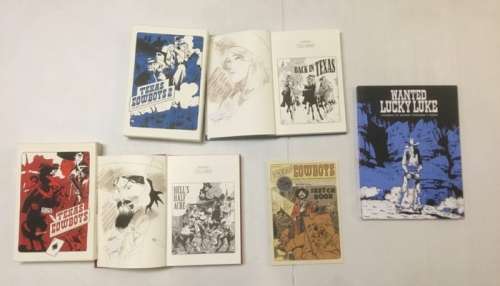 M. Bonhomme | Bonhomme - Texas Cowboys 1 et 2 + Lucky Luke Wanted + 2x Dédicace - 3xTL - Cartonné - (2012/2021) | Catawiki