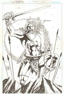 Joe Prado - warlord full figure portfolio piece - 2008 signed