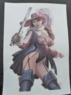 John Heijink | Heijink, John - Mixed media artwork - Mousquetaire sexy - Page volante - (2019) | Catawiki