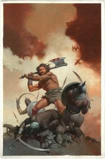 183: D’Achille Fire Demon painting original comic art | Russ Cochran