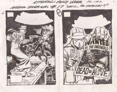 Ron Frenz | Spider-Girl Cover Prelims - Wanted: Dead Or Alive - 2000’S Signed | Anthony’s Comic Book Art