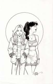 Terry Moore - strangers in paradise pinup (francine and katchoo) 2007