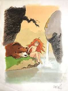 Sternis, Philippe | Sternis, Philippe - Dessin original + mise en couleur originale + 5x crayonné - Pyrénée - (1998) | Catawiki