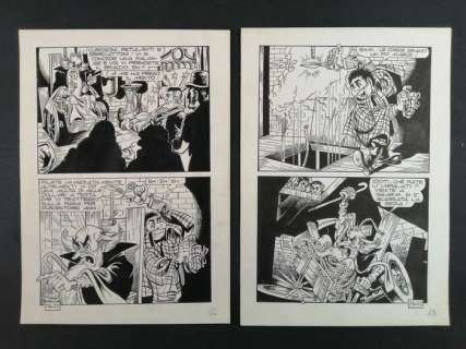 Piffarerio - Corteggi - Bunker | Alan Ford - Piffarerio - Corteggi - Bunker - 2x Tavole Originali - Page volante - (1975) | Catawiki