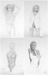 Aslan (Alain Gourdon Dit) | ASLAN Ensemble de 4 illustrations érotiques réalisées Ã  la mine&hellip | Coutau Bégarie