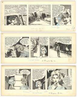 David Wright | Wright - CAROL DAY, "Ebb Tide" #855, 860 & 861
 Daily Strips (1959)NO RESERVE | Russ Cochran