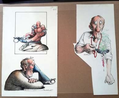 Serre, Claude | Serre, Claude - 2x Dessin original couleur - Le Vin T2 - (1990) | Catawiki