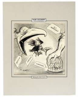 RUBE GOLDBERG POLITICAL CARTOON ORIGINAL ART. | Hake’s