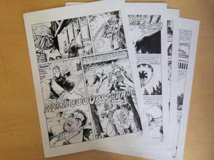 Luca Raimondo | Brad Barron n. 5 - Raimondo 4x Tavole Originali "Il mio miglior nemico" pag.9-10-24-26 - Page volante | Catawiki