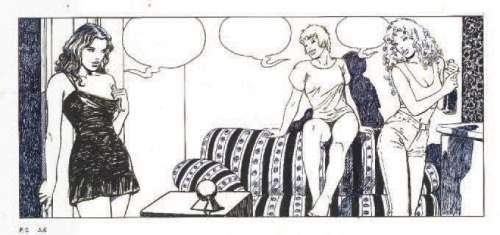 Manara, Milo | COURTS MÉTRAGES Strip original à l’encre de Chine et feutre | Cornette de St Cyr