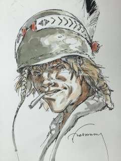 Hermann | Hermann - Dessin original couleur - Kurdy Malloy | Catawiki