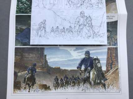 Hermann | Hermann - Planche originale crayonnée - Duke T5 - Un Pistolero tu seras - (2020) | Catawiki