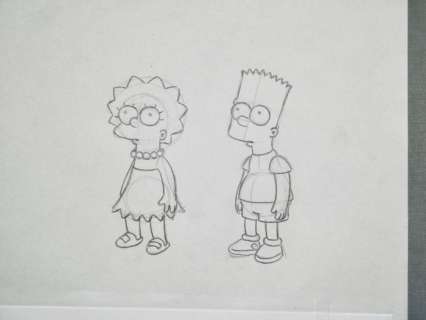 Matt Groening | The Simpsons - Original Animation Production Drawing + Certificate of Authenticity + - Exemplaire unique - (1989/2021) | Catawiki