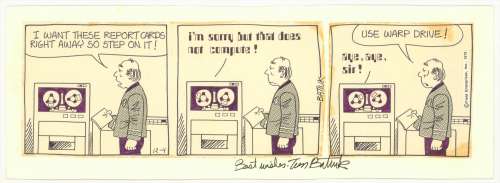 Tom Batiuk - Batiuk - FUNKY WINKERBEAN (Star Trek gag) , Daily
 Strip (12/04/1979) NO RESERVE!