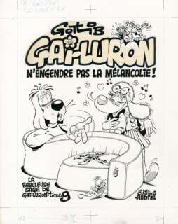 Gai-Luron Encre de Chine pour la couverture de l‘album Gai-Luron n‘engendre