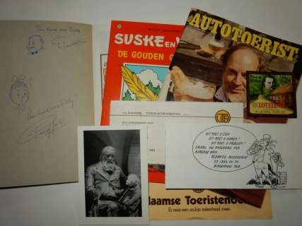 Vandersteen, Willy + Geerts, Paul | Suske en Wiske - Consciencejaar 1983 - 2x De gouden ganzeveer - 2x opdrachttekening Vandersteen + Geerts + uitnodigingskaart + brief - Broché - EO - (1983) | Catawiki