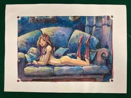 Ruggeri Pietro | Pin Up - Ruggeri Pietro - original artwork - Page volante - Exemplaire unique | Catawiki