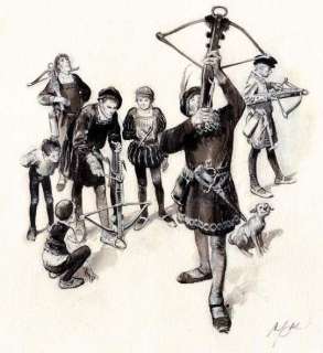 Follet, René - Archers | Follet, René - Archers - Illustration originale - "Ommegang" - (1999) | Catawiki