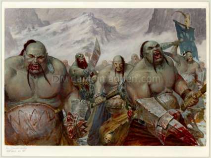 Paul Dainton - Illustration originale, "Ogre bulls" - warhammer