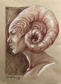 Livia de Simone | Livia De Simone original artwork "Demon Girl" cm 21x30 - (2018) | Catawiki