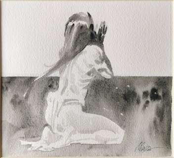 Ivo Milazzo | Il risveglio - Acquerello originale di Ivo Milazzo per " Canto di un Uomo Falco" - Page volante | Catawiki