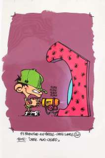 Midam | Kid Paddle, bleu de coloriage Ã  la gouache accomp… | Millon