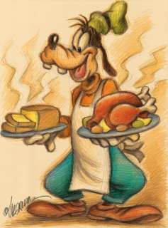 Joan Vizcarra | Goofy - "Special Meal Service" - Original Drawing - Joan Vizcarra - Original Pencil Art | Catawiki