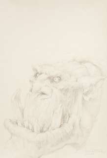 Paul Bonner | Paul Bonner Illustrazione originale - "Ork" - Matita su cartonlegno - 50x70cm - (2019) | Catawiki