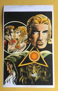 Karel Biddeloo | De Rode Ridder - Originele airbrush tekening (Mixed-media art) - Galaxa, Bahaal, Merlijn en Johan - (jaren ’80/’90) | Catawiki