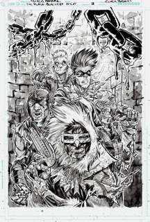 Francis Manapul - blackest night: the flash #3 cover (captain cold, heat wave, mirror master, trickster, weather wizard! ) 2009