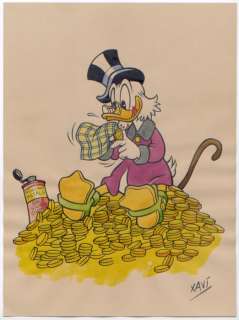 Xavi (Xavier Vives Mateu) | SCROOGE - Dibujo original - SCROOGE, cleaning up my money- XAVI - (2022) | Catawiki