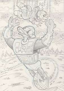 Julian Jordan | Ducktales - Gizmoduck and Scrooge - Size: 30 x 21 cm. A4 | Catawiki