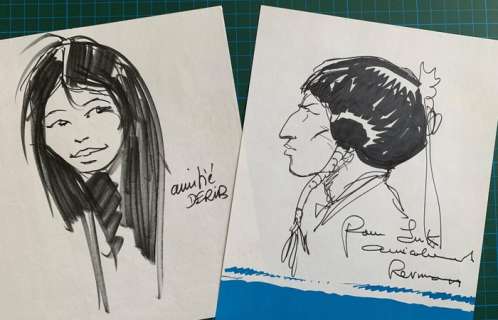 Hermann / Derib | Derib / Hermann - 2x dessin original dédicacé - Western | Catawiki
