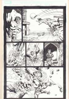 Mario Gully, Scott Koblish - Marvel adventures hulk #6 p. 10 - hulk vs. Namor the sub-mariner - 2008 signed
