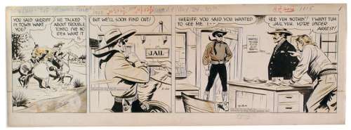 THE LONE RANGER "THE SHERIFF‘S TALE" LARGE RUN OF DAILY STRIP ORIGINAL ART.