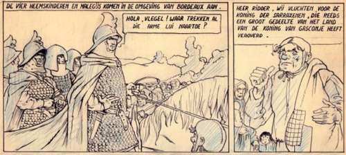 Laudy, Jacques | Laudy, Jacques - De Vier Heemskinderen / La Légende des quatre fils Aymon - original page n°18 + deluxe edition - (1946/2022) | Catawiki